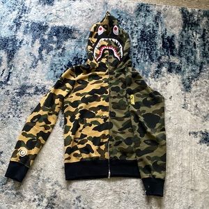 BAPE 2 TONED FULL ZIP SWEATER PONR
